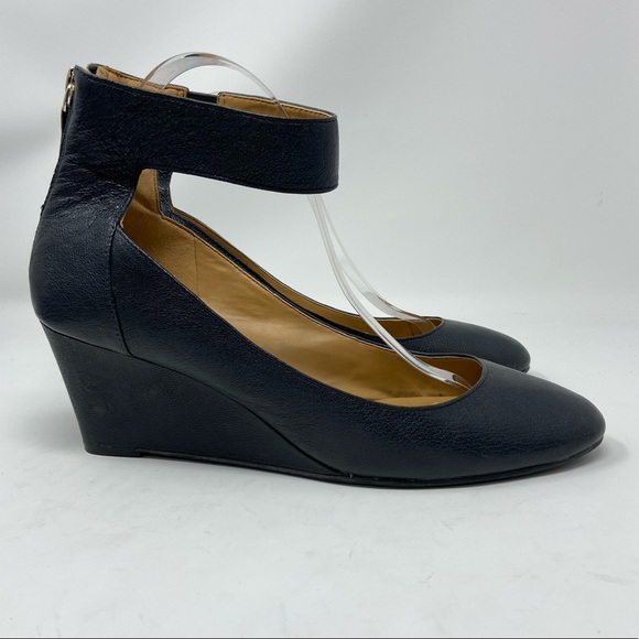 Nine West Black Mary Jane Platform Wedge Heels - Picture 4 of 11